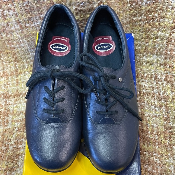 Dr. Scholl's Navy Leather Walking Shoes Walker Sneaker Women 8 Medium New W/ Box - Picture 5 of 8